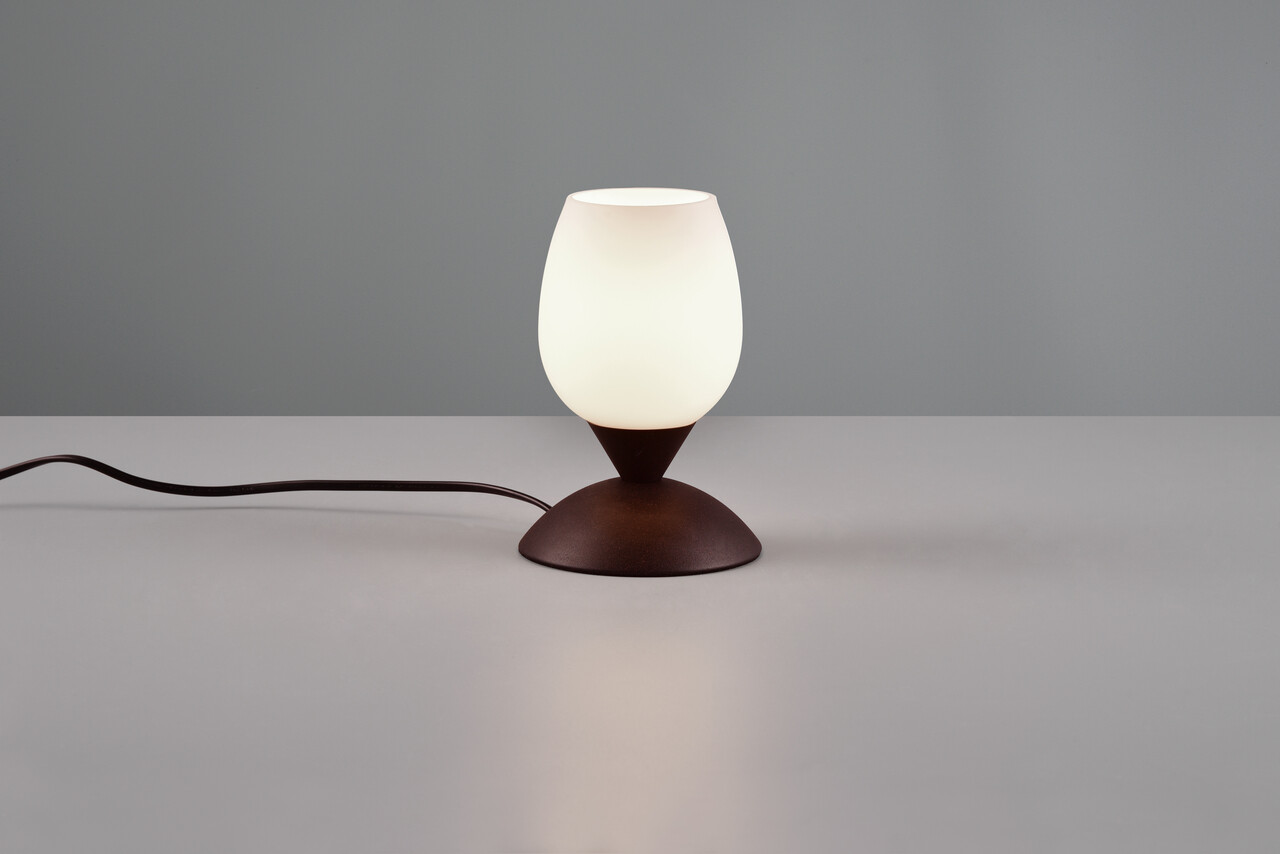 Lampa de masa Cup Ii, RL, 12x18 cm, 40W, 1x E14, metal, ruginiu/alb - imagine 3